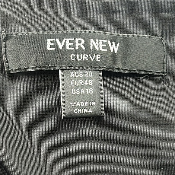 Ever New Curve Pleat Square-Neck Top Blouson Sleeves Black Size 16 - Picture 13 of 14